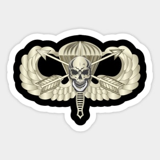 Basic Airborne w Crossed Arrrows Dagger Skull Sticker